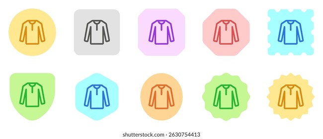 Editable long sleeve t-shirt vector icon. Clothing, fashion, apparel. Part of a big icon set family. Perfect for web and app interfaces, presentations, infographics, etc