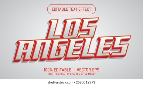 editable los angeles vector text effect with modern style design