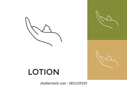 Editable Lotion Thin Line Icon with Title. Useful For Mobile Application, Website, Software and Print Media.