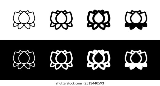 Editable lotus flower vector icon. Wellness, spa, relaxation. Part of a big icon set family. Perfect for web and app interfaces, presentations, infographics, etc