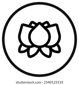 Ícone editável do vetor de flor de lótus. Bem-estar, spa, relaxamento. Parte de uma grande família de conjuntos de ícones. Perfeito para interfaces web e app, apresentações, infográficos, etc