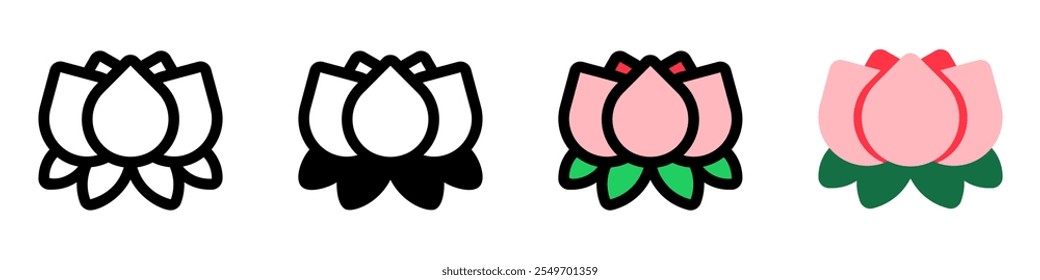 Editable lotus flower vector icon. Wellness, spa, relaxation. Part of a big icon set family. Perfect for web and app interfaces, presentations, infographics, etc