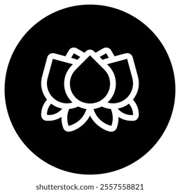 Editable lotus flower vector icon. Wellness, spa, relaxation. Part of a big icon set family. Perfect for web and app interfaces, presentations, infographics, etc