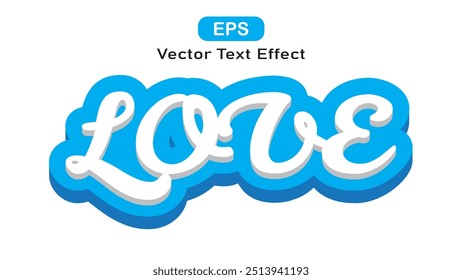 Ilustración vectorial de efectos de texto 3D de amor editable, Logo de estilo Abstractas de efectos de texto 3D de amor colorido