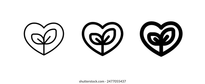 Editable love nature, eco-friendly, environment care, ecology vector icon. Part of a big icon set family. Perfect for web and app interfaces, presentations, infographics, etc