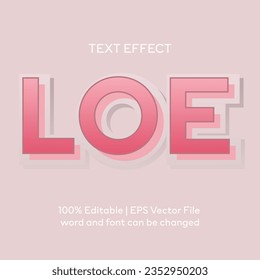 Editable Love text effect 3d text style effect mockup template