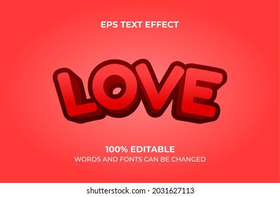 Editable Love Text Effect Template