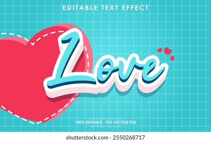 Editable Love Text Effect with a Valentine's themed background