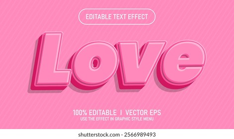 editable love vector text effect with modern style design