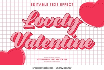 Editable Lovely Valentine Text Effect with a Valentine's themed background