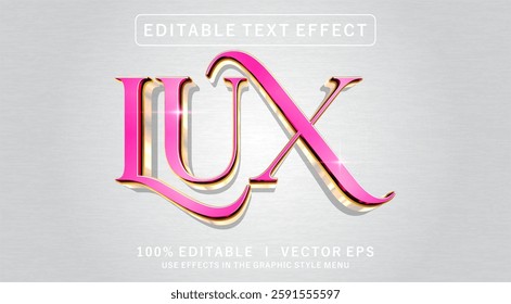 editable lux 3d vector text effect with modern style design