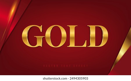 Editable luxury gold text effect or typography with shiny metal effect. Gold 3d text effect for corporate business marketing template design. Logo mockup with golden texture, glitter and retro light.