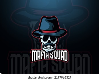 Editable mafia mascot logo template