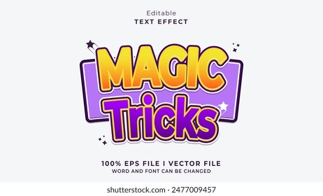 editable magic tricks sticker style  text effect.typhography logo