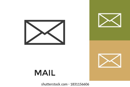 Editable Mail Icon with Title. Useful For Mobile Application, Website, Software and Print Media.