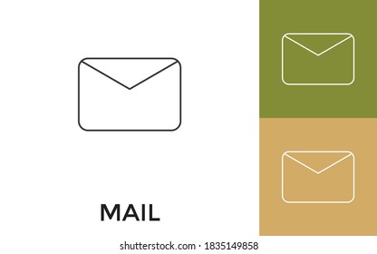 Icono de línea delgada de correo editable con título. Útil para aplicaciones móviles, sitio web, software y medios impresos.