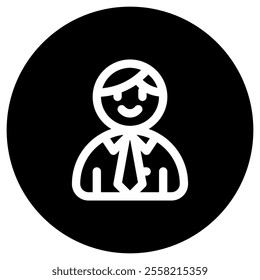 Editable male employee, person, user, worker, profession vector icon. Business, work, job, office. Part of a big icon set family. Perfect for web and app interfaces, presentations, infographics, etc