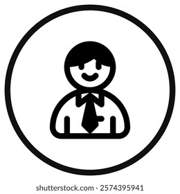 Editable male employee, person, user, worker, profession vector icon. Business, work, job, office. Part of a big icon set family. Perfect for web and app interfaces, presentations, infographics, etc