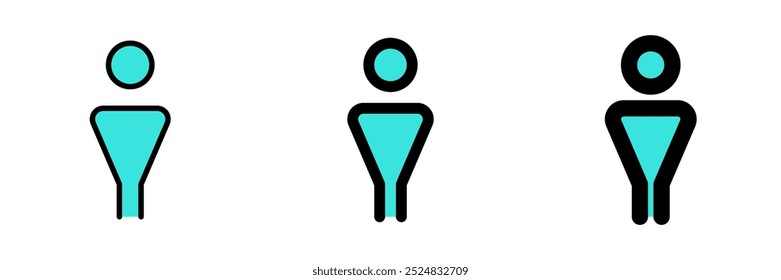 Icono de Vector de baño masculino editable. Parte de una gran familia de iconos. Perfecto para interfaces de Web y App, presentaciones, infografías, etc