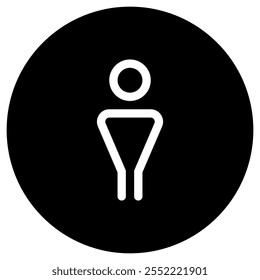 Ícone de vetor de banheiro masculino editável. Parte de uma grande família de conjuntos de ícones. Perfeito para interfaces web e app, apresentações, infográficos, etc