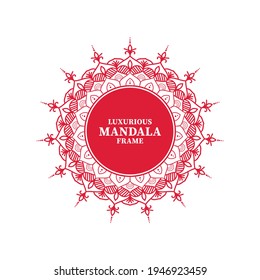 Marco de mandala editable. Mandala dibujada a mano. Aislado. Colores brillantes. Pasos 10