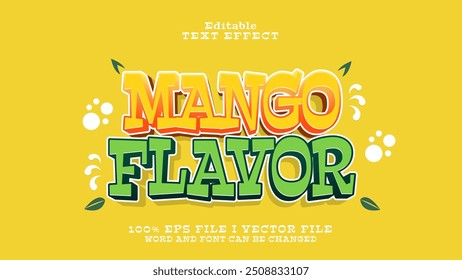 editable mango flavor text effect.typhography logo
