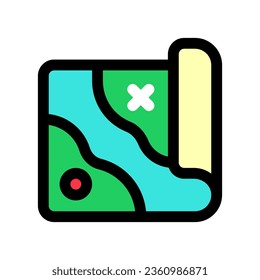 Editable map, adventure, exploration vector icon. Video game, game elements. Part of a big icon set family. Perfect for web and app interfaces, presentations, infographics, etc