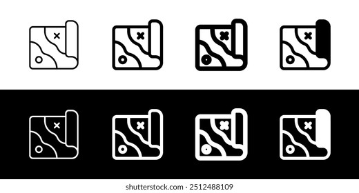 Editable map, adventure, exploration vector icon. Video game, game elements. Part of a big icon set family. Perfect for web and app interfaces, presentations, infographics, etc