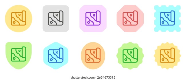 Editable map, adventure, exploration vector icon. Video game, game elements. Part of a big icon set family. Perfect for web and app interfaces, presentations, infographics, etc