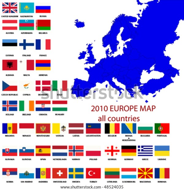 Editable Map Europe All Countries Borders Stock Vector (Royalty Free ...