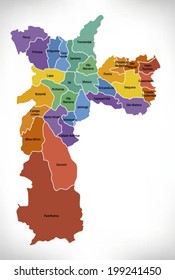 editable map of neighborhoods of sao paulo city