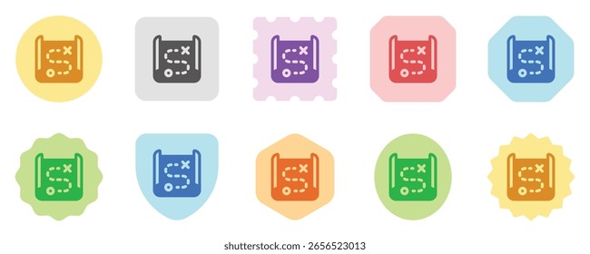 Mapa editável, rolagem, ícone do vetor do mapa do tesouro. Parte de uma grande família de conjuntos de ícones. Perfeito para interfaces web e app, apresentações, infográficos, etc