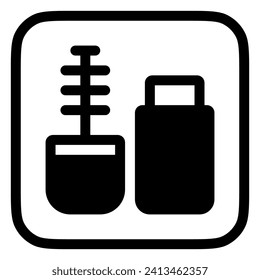 Icono de vector de rímel modificable. Cosméticos, maquillaje, cuidado de la piel, belleza. Parte de una familia de iconos grandes. Perfecto para interfaces web y de aplicaciones, presentaciones, infografías, etc
