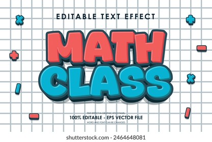 Editable Math Class 3D Text Effect