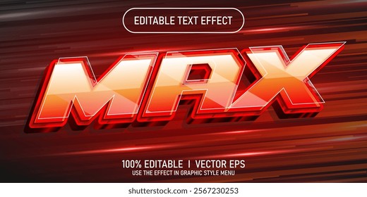 editable max 3d vector text effect with modern style design