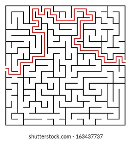 Editable Maze, labyrinth element with solution