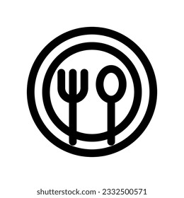 Comidas editables, plato, tenedor, icono de la cuchara vectorial. La comida, el restaurante. Parte de una familia de iconos grandes. Perfecto para interfaces web y de aplicaciones, presentaciones, infografías, etc