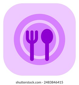 Comidas editables, plato, tenedor, icono de Vector de cuchara. Comida, restaurante. Parte de una gran familia de iconos. Perfecto para interfaces de Web y App, presentaciones, infografías, etc