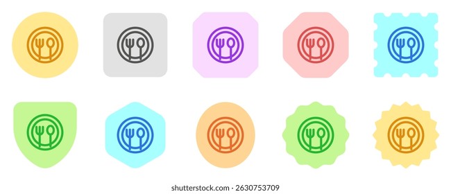 Comidas editables, plato, tenedor, cuchara icono de Vector. Comida, restaurante. Parte de una gran familia de iconos. Perfecto para interfaces de Web y App, presentaciones, infografías, etc