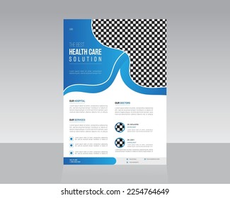 Editable Medical Healthcare A4 Size Flyer template design Suitable for Promote Hospital and Doctor