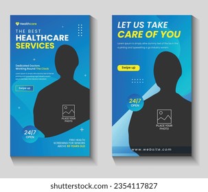 Editable medical healthcare dental Instagram stories social media square web ads banner flyer post template design collection