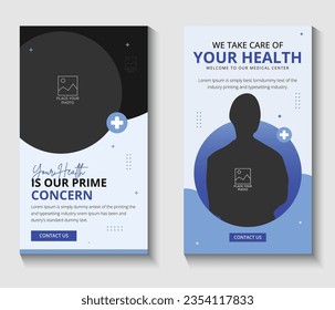 Editable medical healthcare dental Instagram stories social media square web ads banner flyer post template design collection