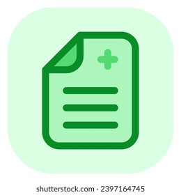 Icono de vector de registro médico editable. Parte de una familia de iconos grandes. Perfecto para interfaces web y de aplicaciones, presentaciones, infografías, etc