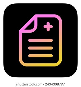 Icono de vector de registro médico editable. Parte de una gran familia de iconos. Perfecto para interfaces web y aplicaciones, presentaciones, infografías, etc