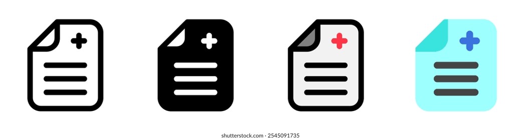 Ícone de vetor de registro médico editável. Parte de uma grande família de conjuntos de ícones. Perfeito para interfaces web e app, apresentações, infográficos, etc