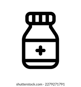 Editable medicine bottle supplement vector icon. Part of a big icon set family. Perfect for web and app interfaces, presentations, infographics, etc