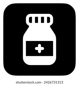Editierbare Arzneimittelflasche Ergänzung Vektor-Symbol. Teil einer großen Icon-Set-Familie. Perfekt für Web- und App-Schnittstellen, Präsentationen, Infografiken usw
