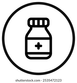 Medicamento editável garrafa suplemento vetor ícone. Parte de uma grande família de conjuntos de ícones. Perfeito para interfaces web e app, apresentações, infográficos, etc