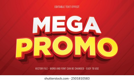 Editable mega promo 3d text effect, sale text style effect