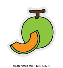 editable melon fruit icon vector design, modern concept
